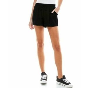 Be Bop Junior's Pull-On Mid-Rise Swingy Casual Pom-Pom Shorts Black M, $24 NWT